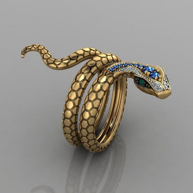 Creative Serpentine Blue Zircon Ring