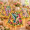 DIY Wooden Diamond Painting Pearl Tent House with Lights, Holiday Tabletop Art Craft Kit with String Lights, Christmas Home Decor Gift