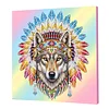 DIY Pearl Painting Wolf for Home Wall Decor with Frame(25x25cm)