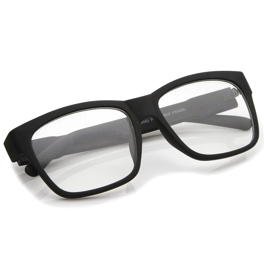 Casual Bold Square Clear Lens Horn Rimmed Eyeglasses 53mm