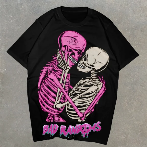 Skeleton Print Short Sleeve T-Shirt