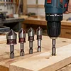 5pcs/Set Countersink Drill Bit Set 82 Degree Precision Countersink Bit 1/4in-3/4in Size 5 Flutes Design for Stainless Steel Metal & Wood