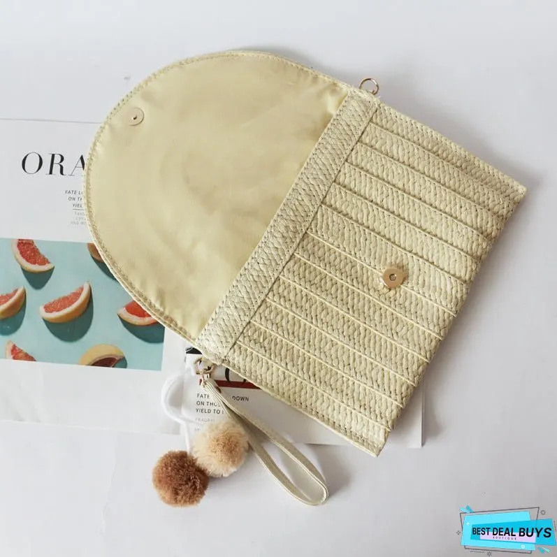 Hand Straw Bag Messenger Beach Bag