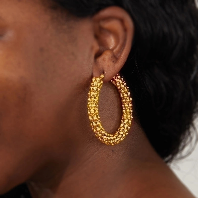 1 Pair Exaggerated Fashion Triangle Round Plating 201 Stainless Steel 18K Gold Plated Stainless Steel Earrings