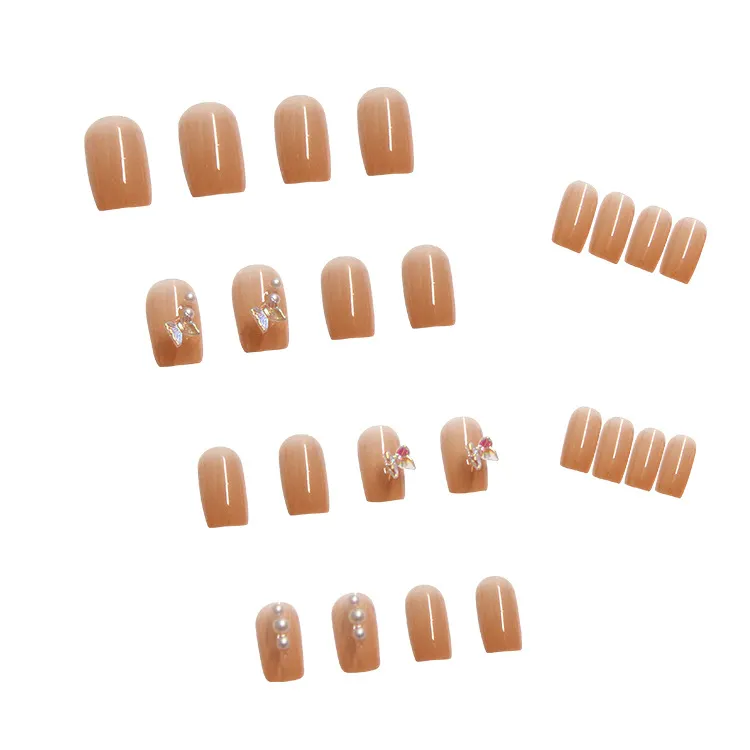 Churchf Churchf Patch Wearing Nail Patch Wearing Nail Nail Patch Butterfly Pearl Nail 24 Pieces