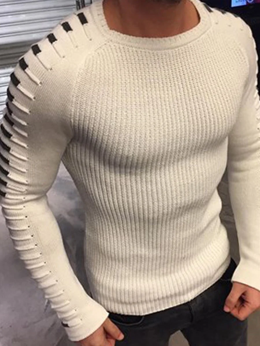 Men's Slim Fit Crew Neck Long Sleeve Knit Top