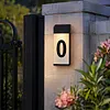 Solar Lighted House Numbers Luminous Outside Address Sign Smart Sensor Automatic LED Illumination Lamp Auto On/Off Villa Courtyard Number Plate Light Outdoor Doorplate Number Indicator