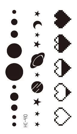 Small Sexy Lips Leaf Black Cartoon Temporary Tattoo Cute Star Tattoo Sticker Love Women Body Finger Art Waterproof Tatoo