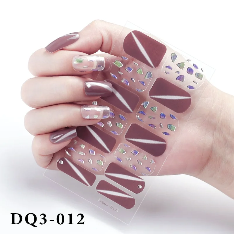 Churchf Nail Stickers Fashion Design Nail Polish Stickers Full Cover Nail Decorations for Manicure Self Adhesive Decals for Nails-Nail Inspo