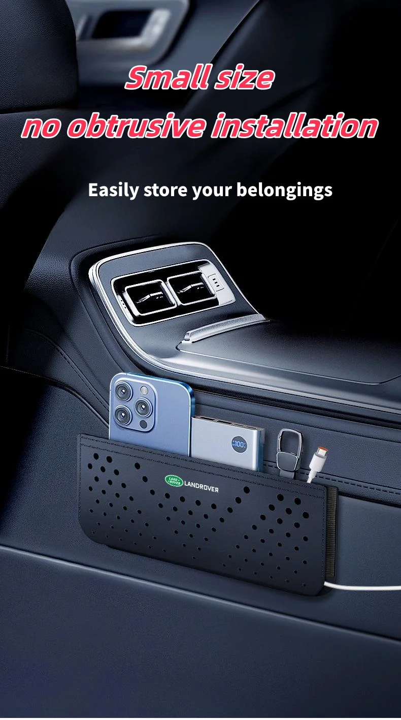 Car-mounted multi-functional side storage mesh pocket for bills, cards and mobile phone storage bag