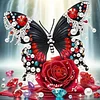 Framed Diamond Painting - Special Shaped - Butterfly and Rose (25x25cm)