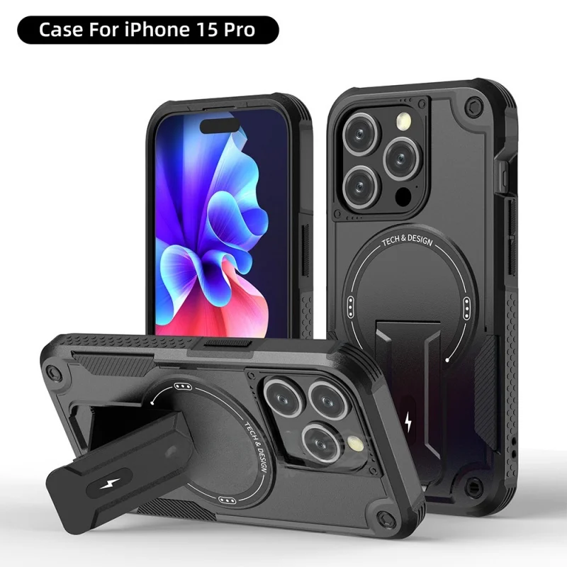 Armor Magnetic Invisible Bracket Apple Phone Case