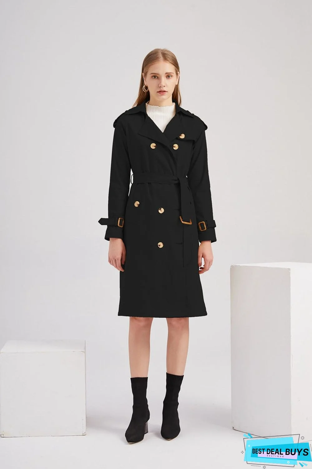 Women's Windbreaker Long Waist Cotton Fashion Coat