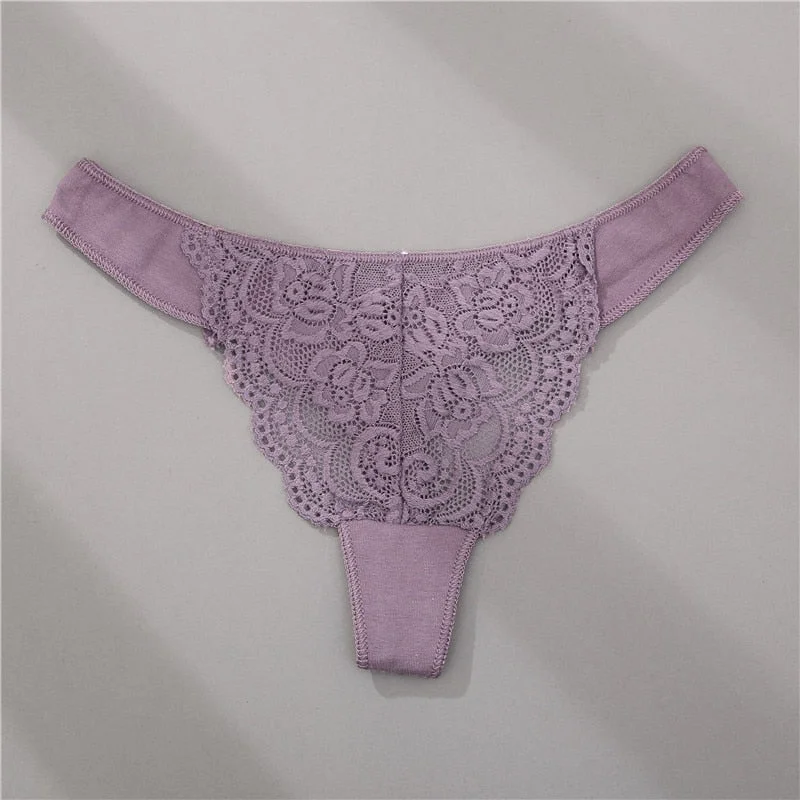 FINETOO  M-XL T-Back Cotton G-string Women Lace Panties Sexy Woman Thong Underwear Girls Lingerie Lace Pantys Femme Underpants