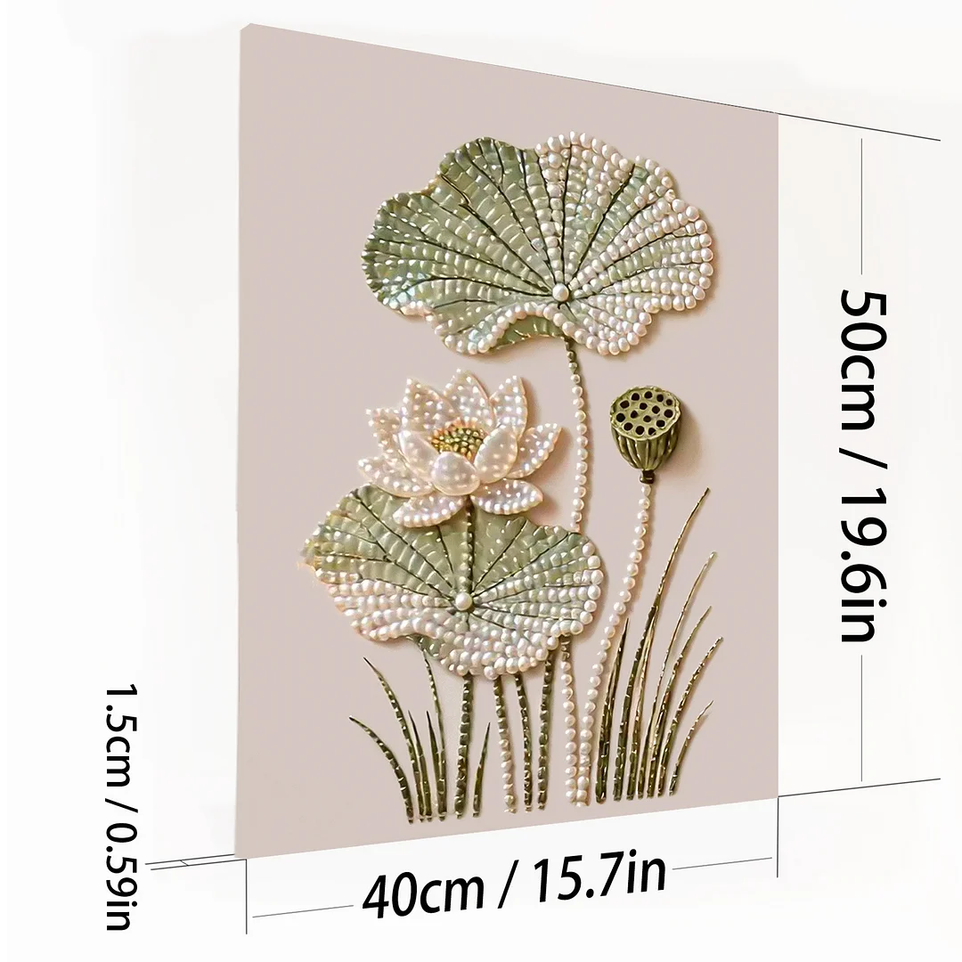 Lotus - DIY Pearl Diamond Art Kit With Frame 40*50cm