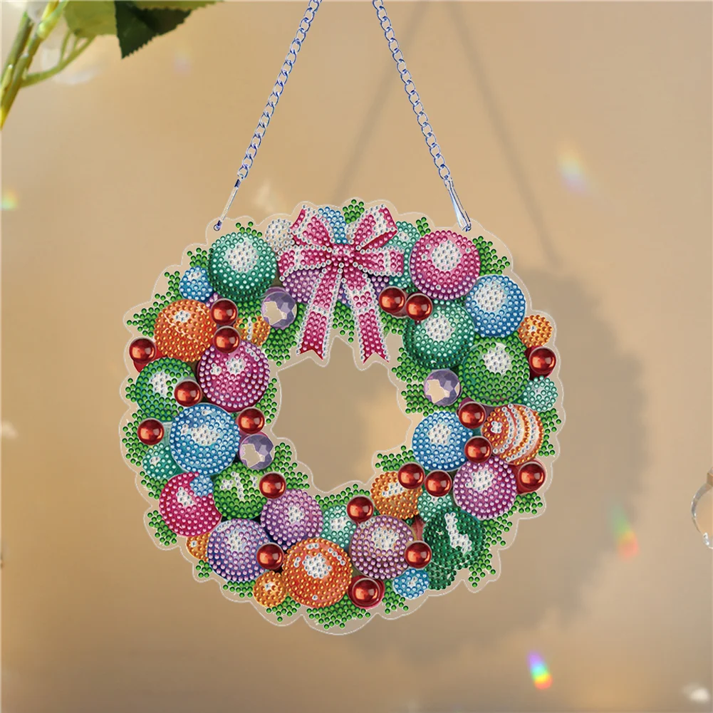 DIY Flower Wreath Acrylic Special Shaped Diamond Painting Wall Decor Wreath