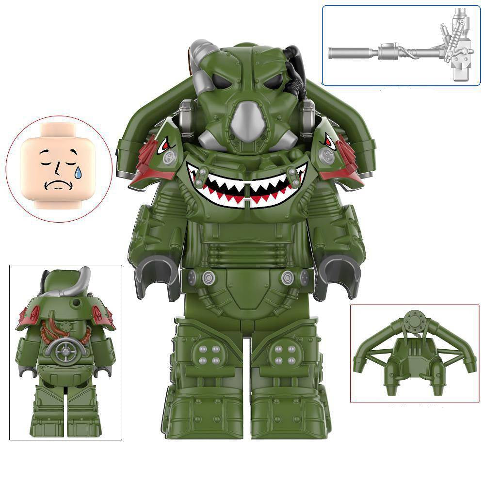 X-01 Power Armor (Hot Rod Shark) Custom Fallout Minifigure Minifigure Bricks monstertoys