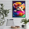 Cat  - round drill diamond painting - 30*40cm
