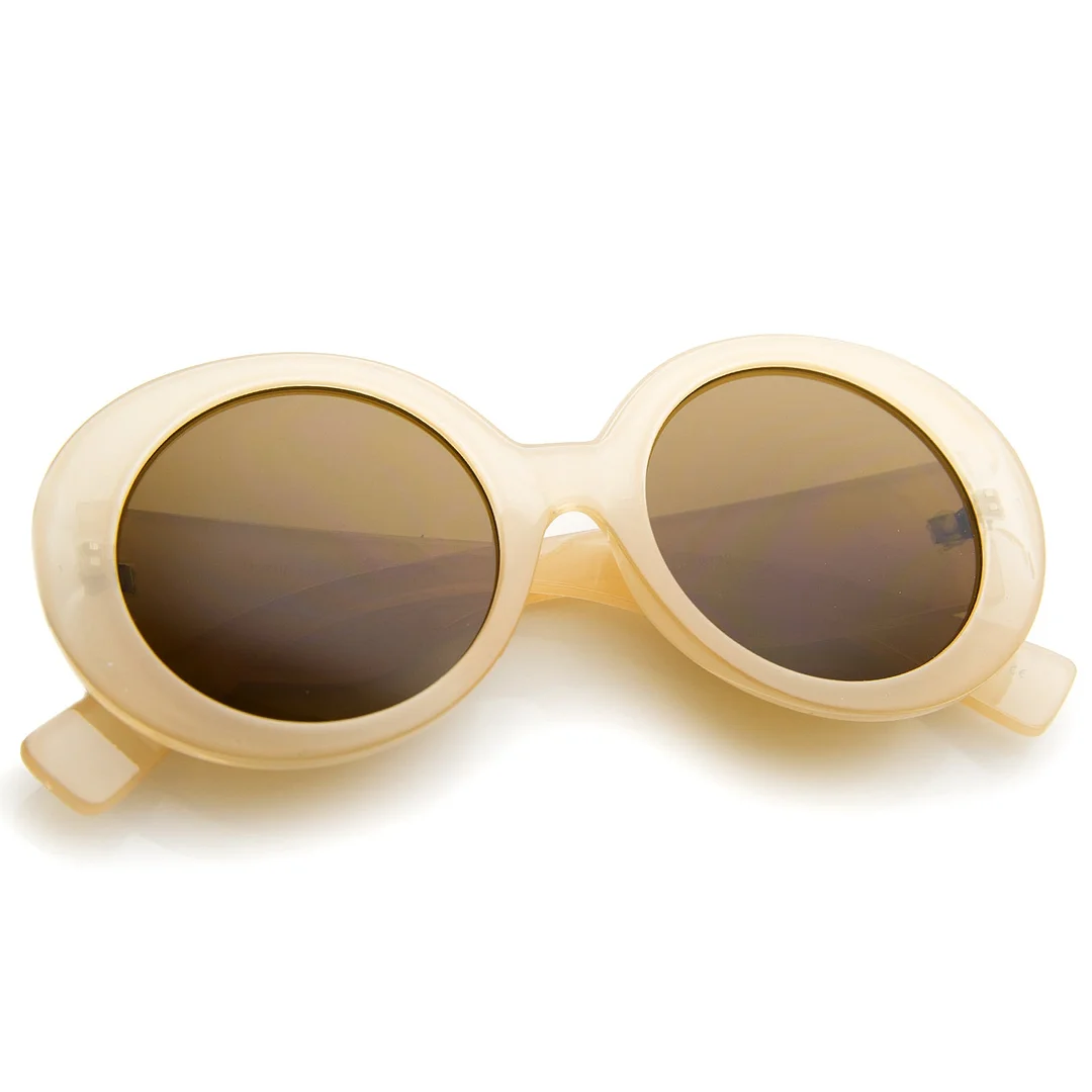 Womens High Fashion Glam Chunky Round Oversize glasses 50mm