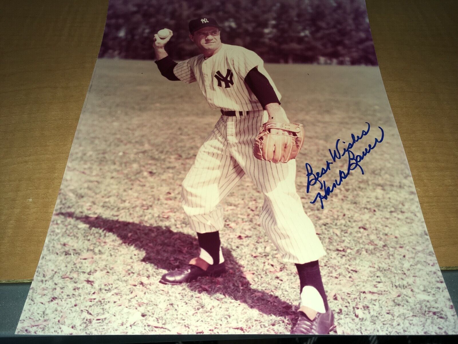 Hank Bauer New York Yankees Signed 8x10 Photo Poster painting W/Our COA