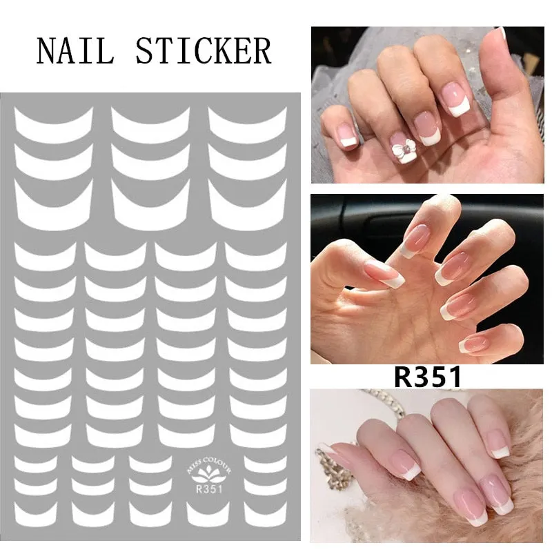 Black Red 3D Nail Sticker Self Adhesive Love Heart Star Butterfly Flower Nail Decals Slider DIY Nail Art Decoration-Nail Inspo