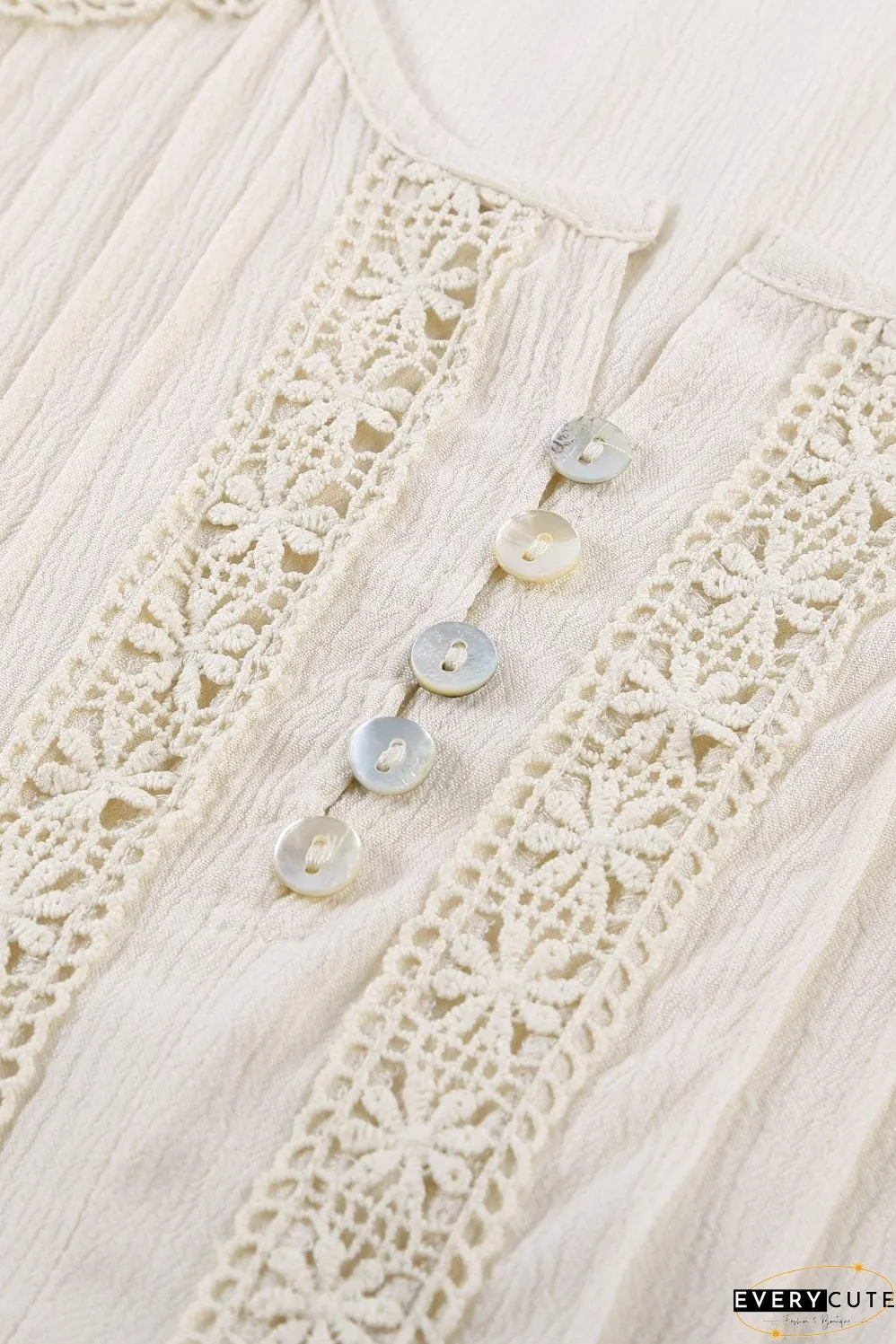 White Eyelet Jumpsuit with Pockets