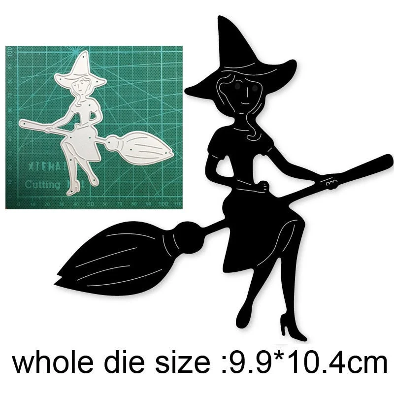 2021 New Cutting Metal Dies For Halloween Witch Cat Do It Yourself Stamps Card Gift Decoration Paper Craft Supplies