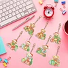 8pcs Christmas Bear DIY Diamond Painting Double Sided Keychains