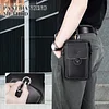 G&uuml;rteltasche Leder Herren H&uuml;fttasche mit G&uuml;rtelschlaufe Handytasche mit Geldb&ouml;rse Vintage Kleine Umh&auml;ngetasche Schultertasche Vertikale Handyh&uuml;lle Geldbeutel 7 Zoll Braun