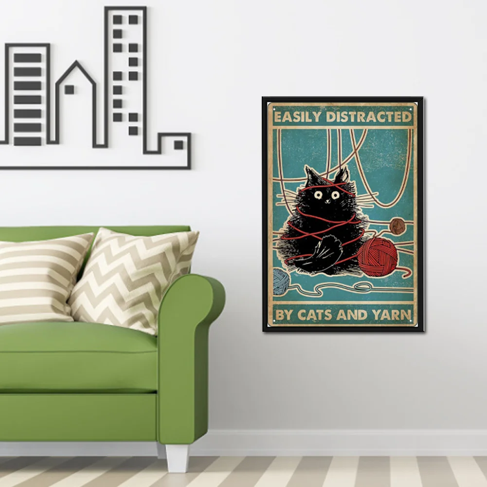 11CT Full Stamped Cross Stitch - Cat(Canvas|40*55CM)