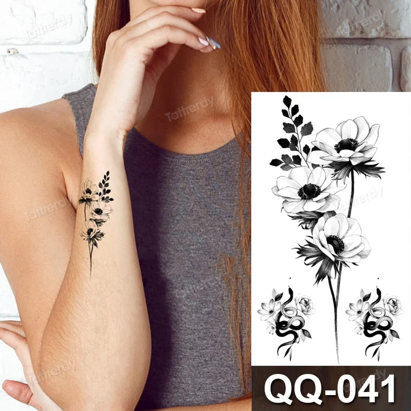 Waterproof Temporary Tattoo Sticker Tiger Lion King Compass Pattern Fake Tatto Flash Tatoo Small Body Art for Kids Women Men