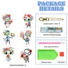 >SALE<6Pcs Acrylic Double Side Zombie Holding Flowers Diamond Art Craft Keychain