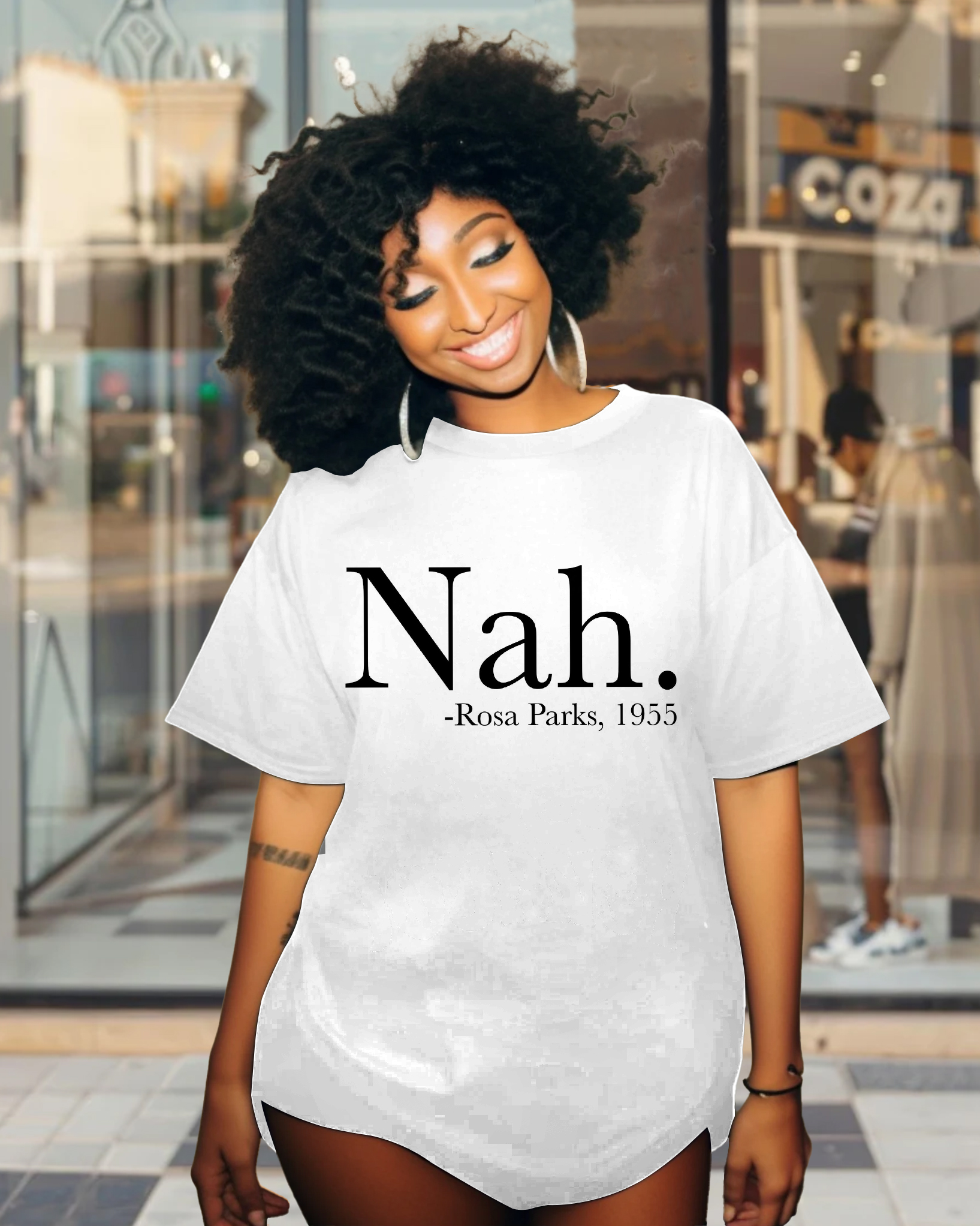 Plus Size Nah Rosa Parks 1955 Oversize Short Sleeve T-Shirt