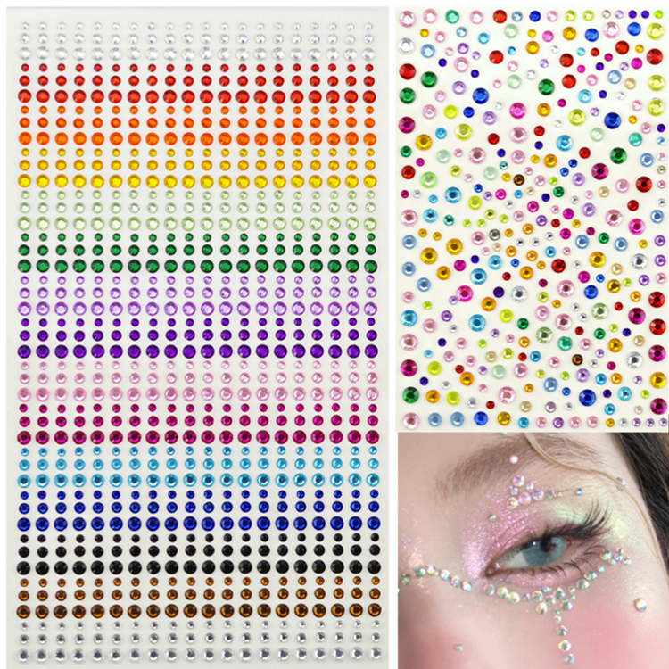 900 pieces 15 colors eyebrow heart tear drill eye corner decoration