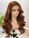 5x5 Lace Closure Wig Wavy Wig 22inches Auburn Hair Pre Plucked Human Hair Wig