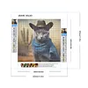 >SALE<5D DIY Full Round Drill Diamond Painting Desert Cowboy Cat Kit Home Decor30x30cm
