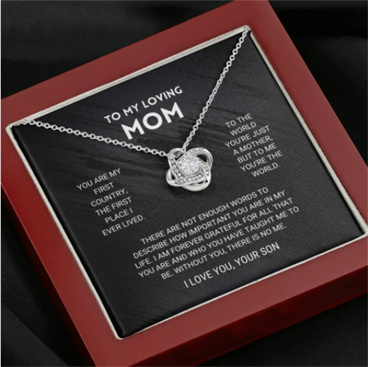 ❤️Mother's Day Sale❤️Mom - You're The World - Love Knot Necklace