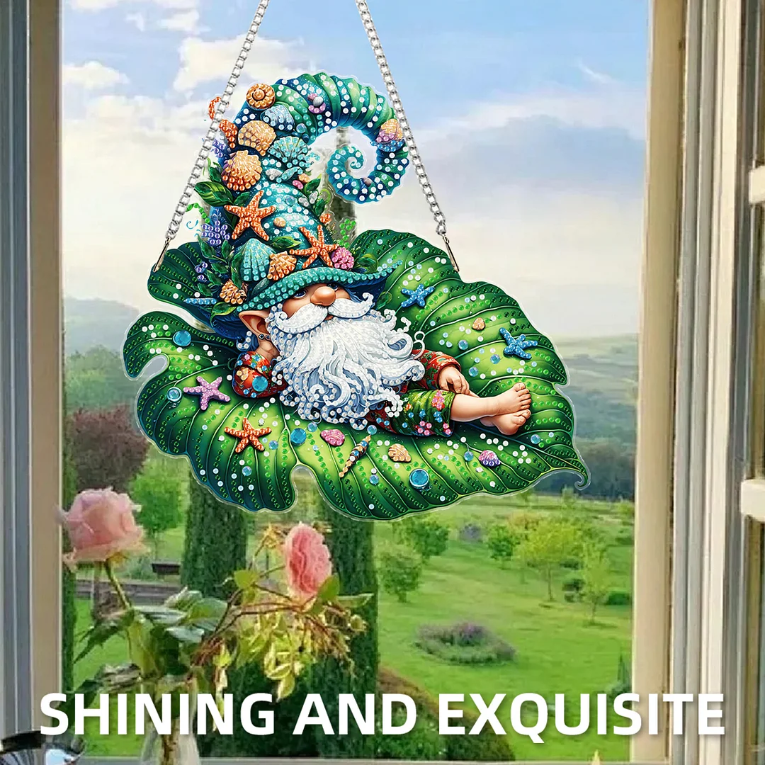 Ocean Gnome 2D Flat DIY Special Shape Diamond Art Hanging Pendant Kit Wall Decor