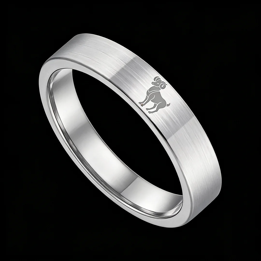 Flat Aries Tungsten Wedding Bands Tungsten Rings Sliver Comfort fit for Women or Men 4MM 6MM 8MM