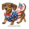 Independence Day Acrylic Diamond Painting Tabletop Ornaments Kit (Dachshund)