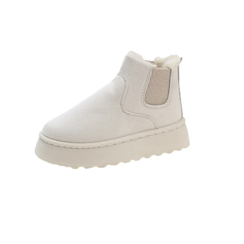Yyvonne Snow Boots Women Winter New Anti-Slip Thick Shortbread Shoes Plus Velvet Warm Cotton Boots Ins
