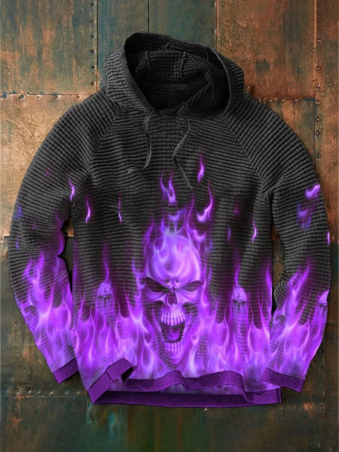 Men's Halloween Scary Face Print Hoodie