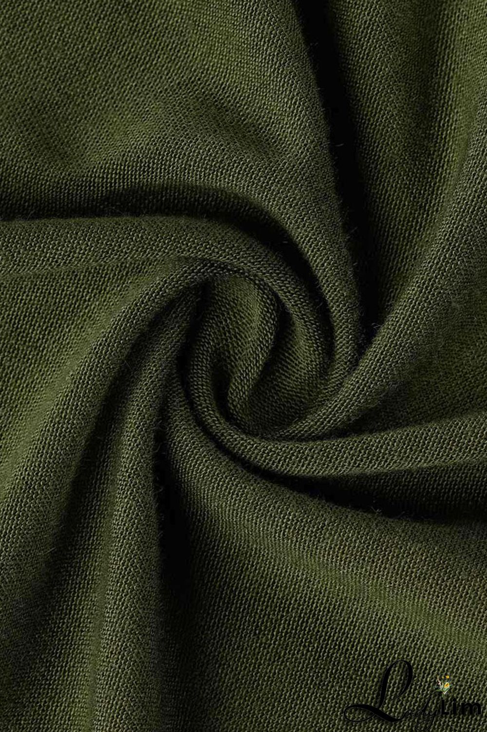 Army Green Fashion Casual Print Asymmetrical O Neck Plus Size Two Pieces