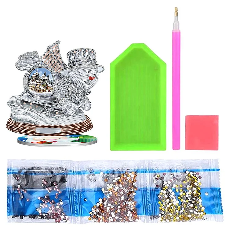 5D DIY Diamond Xmas Decor Snowman Table Top Diamond Painting Kits  (#5)-1046589