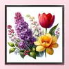 Lilac And Tulip-Partial 11CT Stamped Cross Stitch Bead Embroidery 36*36cm/14.17*14.17in tapestrymarket