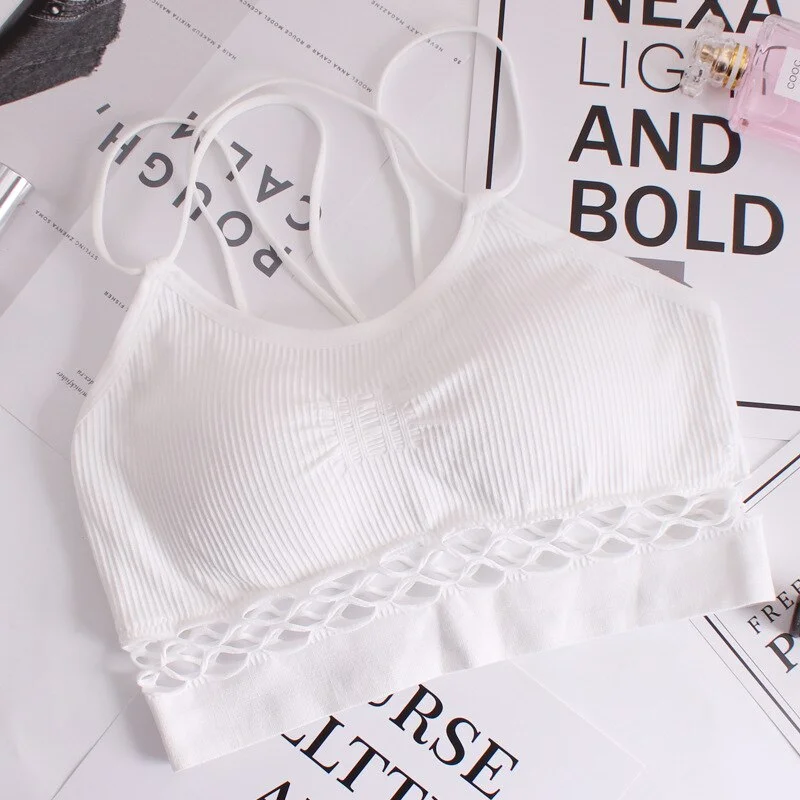 New sexy all-match invisible no steel ring underwear beauty beauty back basic student silk bottoming underwear tube tight bra