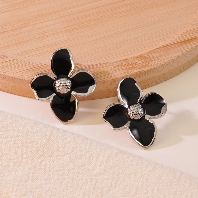1 Pair Fairy Style Cute Sweet Flower 304 Stainless Steel Imitation Gold  Ear Studs