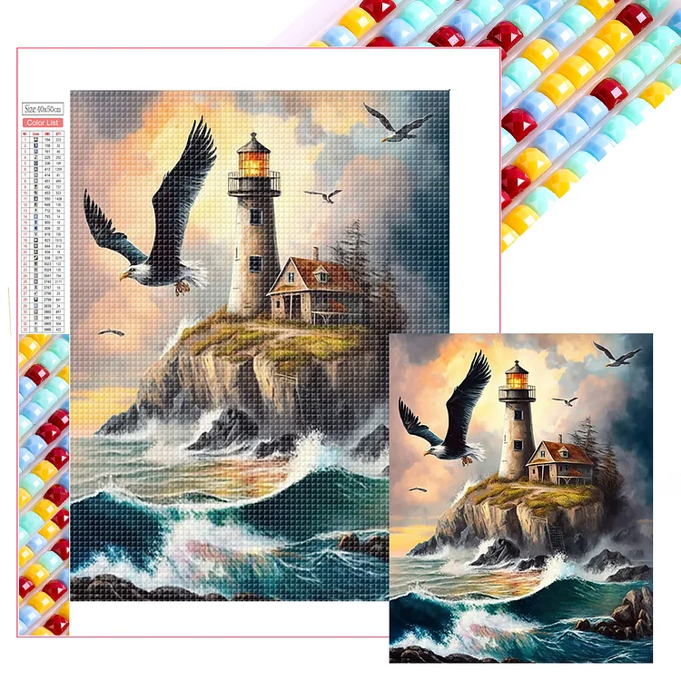 Lighthouse By The Sea - Full Square Drill Diamond Painting - 40*50CM(Picture)
