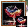 (Stamped/Counted) Ballet Snow White Silhouette-11CT Cross Stitch 40*40cm