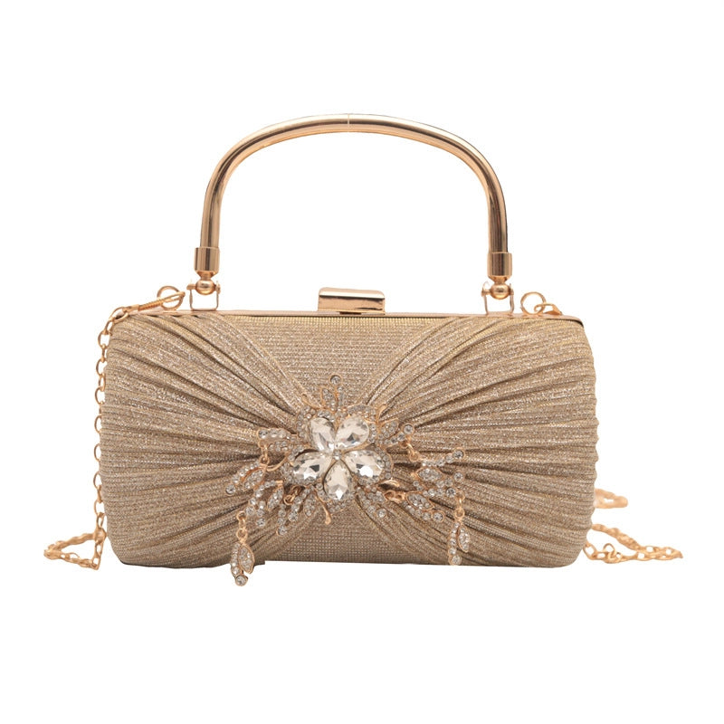 Women’s Pu Leather Solid Color Elegant Classic Style Square Clamp Handbag Crossbody Bag Evening Bag